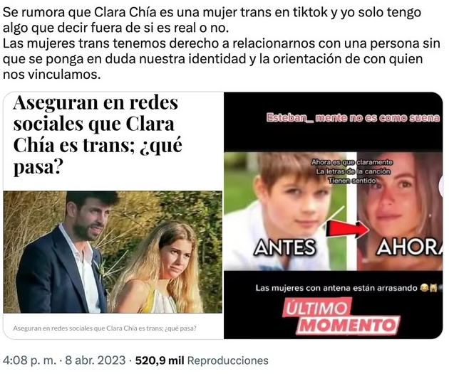 ¿Clara Chia Martí es una mujer trans y Piqué siempre lo sabía?