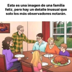 Esta es una imagen de una familia feliz, pero hay un detalle inusual que solo los más observadores notarán.